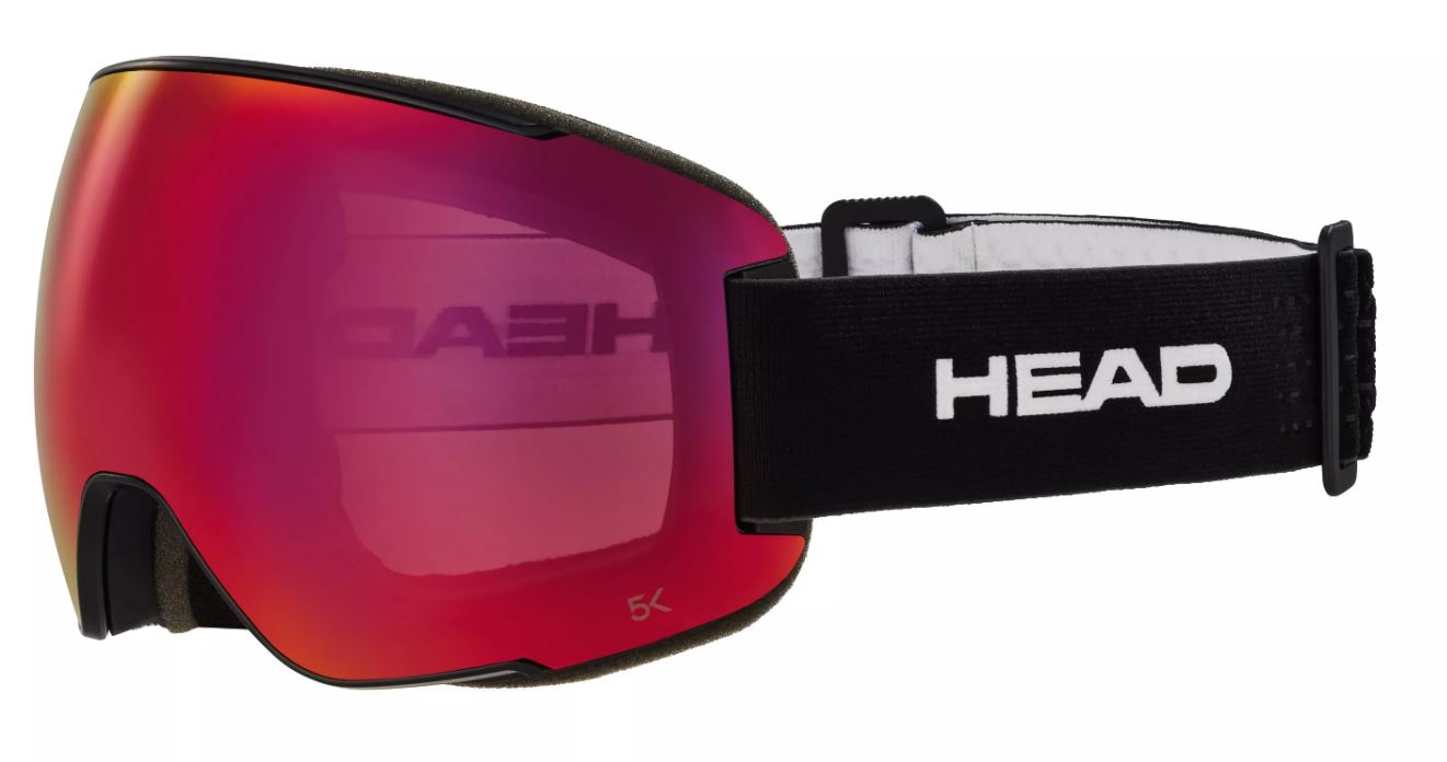 очки маска для горных лыж head magnify 5k, black/red