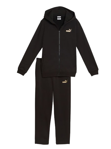 Костюм детский Puma Metallic Hooded Sweat Suit FL G черный