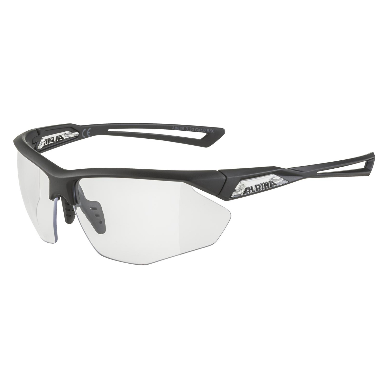 black transparent matt/clear