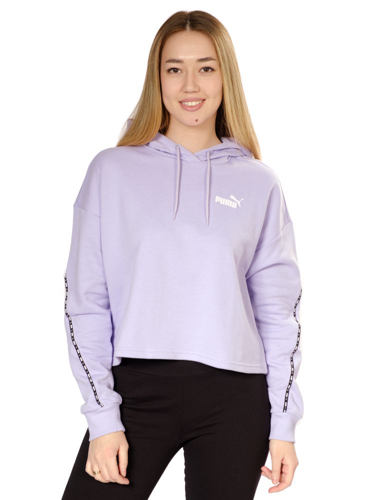 толстовка женская puma power tape hoodie tr фиолетовый