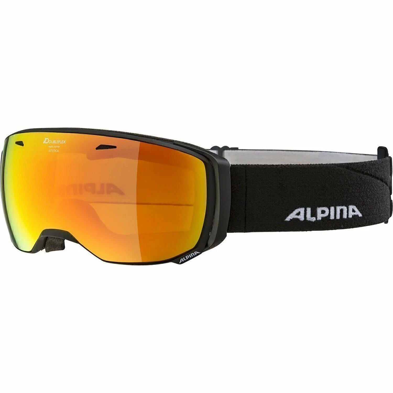 Очки маска для горных лыж Alpina Estetica Q-Lite Black Matt/Q-Lite Red Sph. S2, S