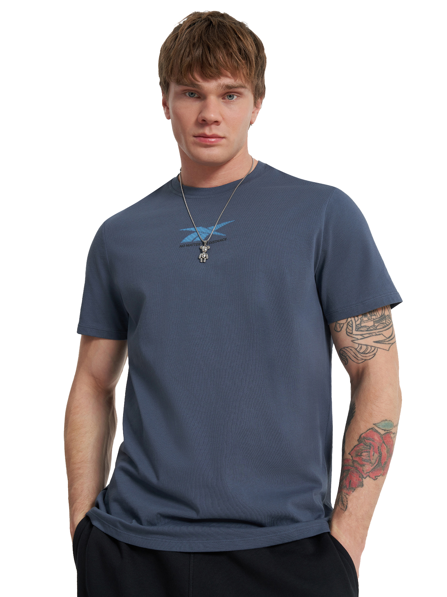 футболка мужская reebok no matter distance gfx ss синий