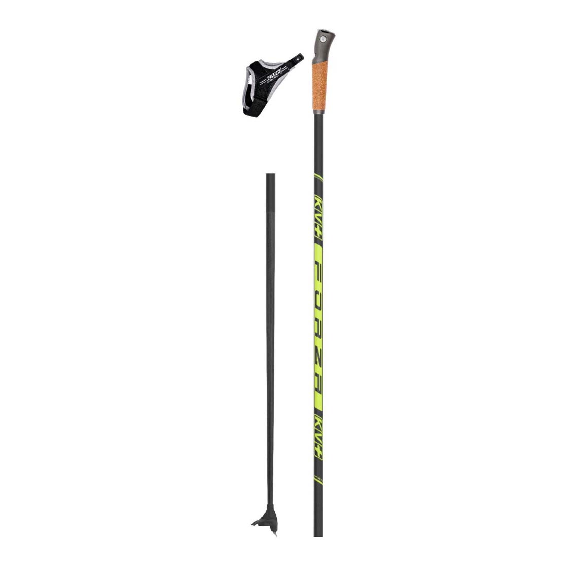 Палки для беговых лыж KV+ FORZA Clip Cross Country pole, 100% Carbon, Yellow 