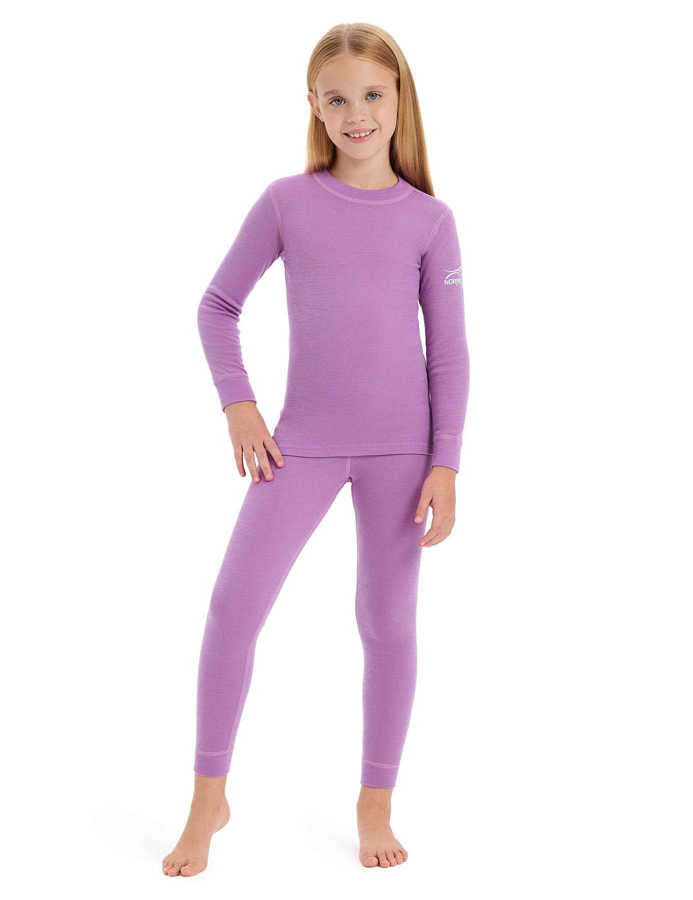 Термобелье костюм детский Norveg Soft JR лаванда