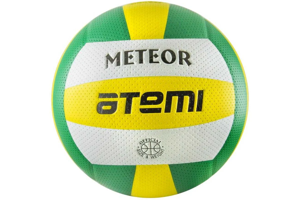 Мяч волейбольный Atemi Meteor ПВХ, 18п., зеленый/желтый/белый