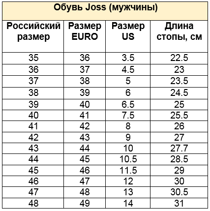 Обувь Joss мужчины.PNG